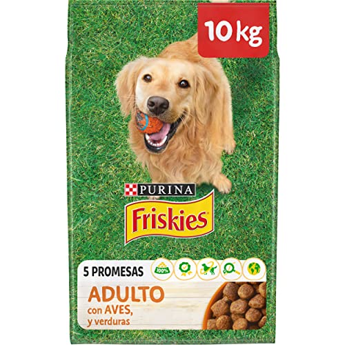 Friskies Purina Pienso para Perro Adulto con Aves y Verduras, saco de 10kg